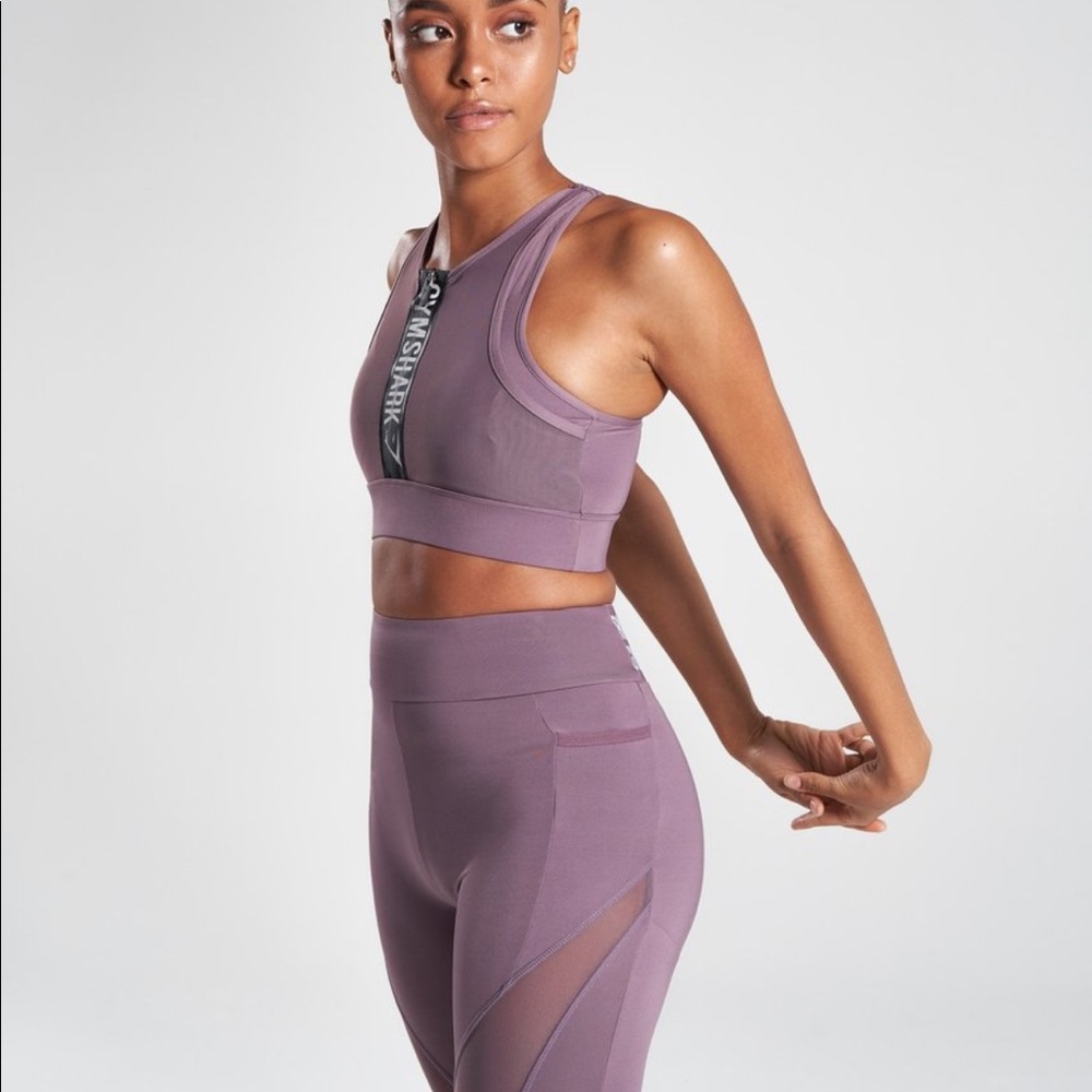Gymshark Purple Elevate Sports Bra and Leggings XS